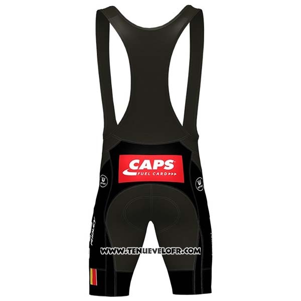 2020 Maillot Ciclismo Lotto Soudal Noir Blanc Rouge Manches Courtes et Cuissard